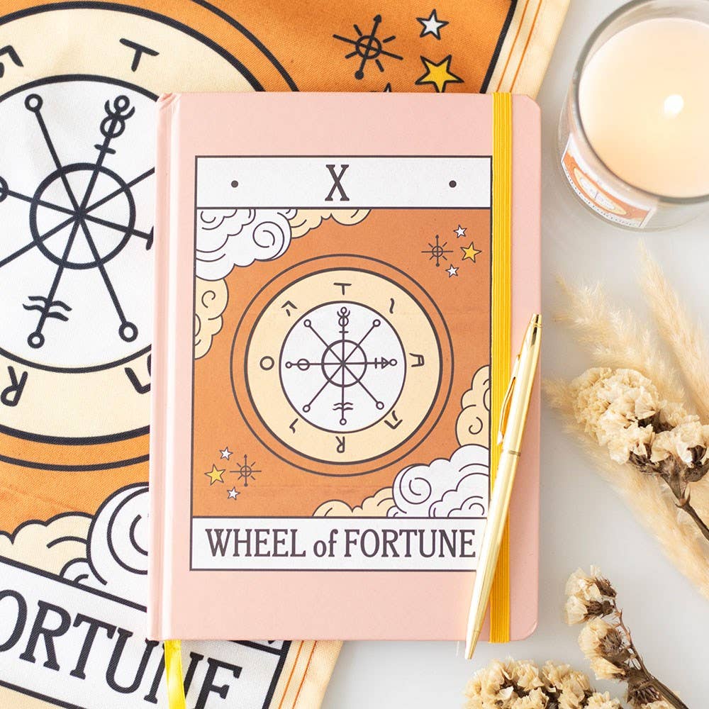 The Wheel of Fortune Vintage Tarot Card A5 Notebook