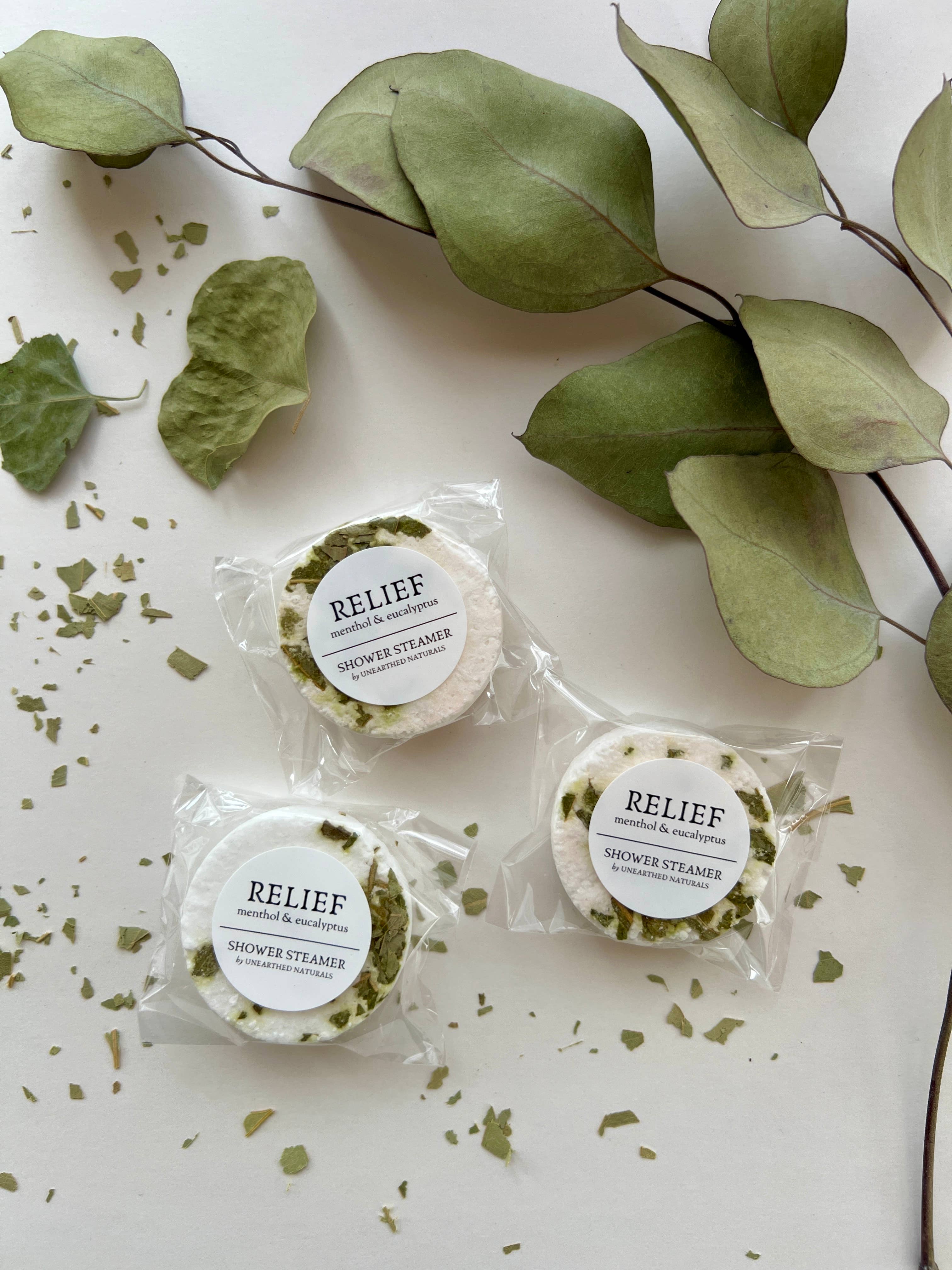 Relief - Menthol & Eucalyptus Shower Steamers | Aromatherapy
