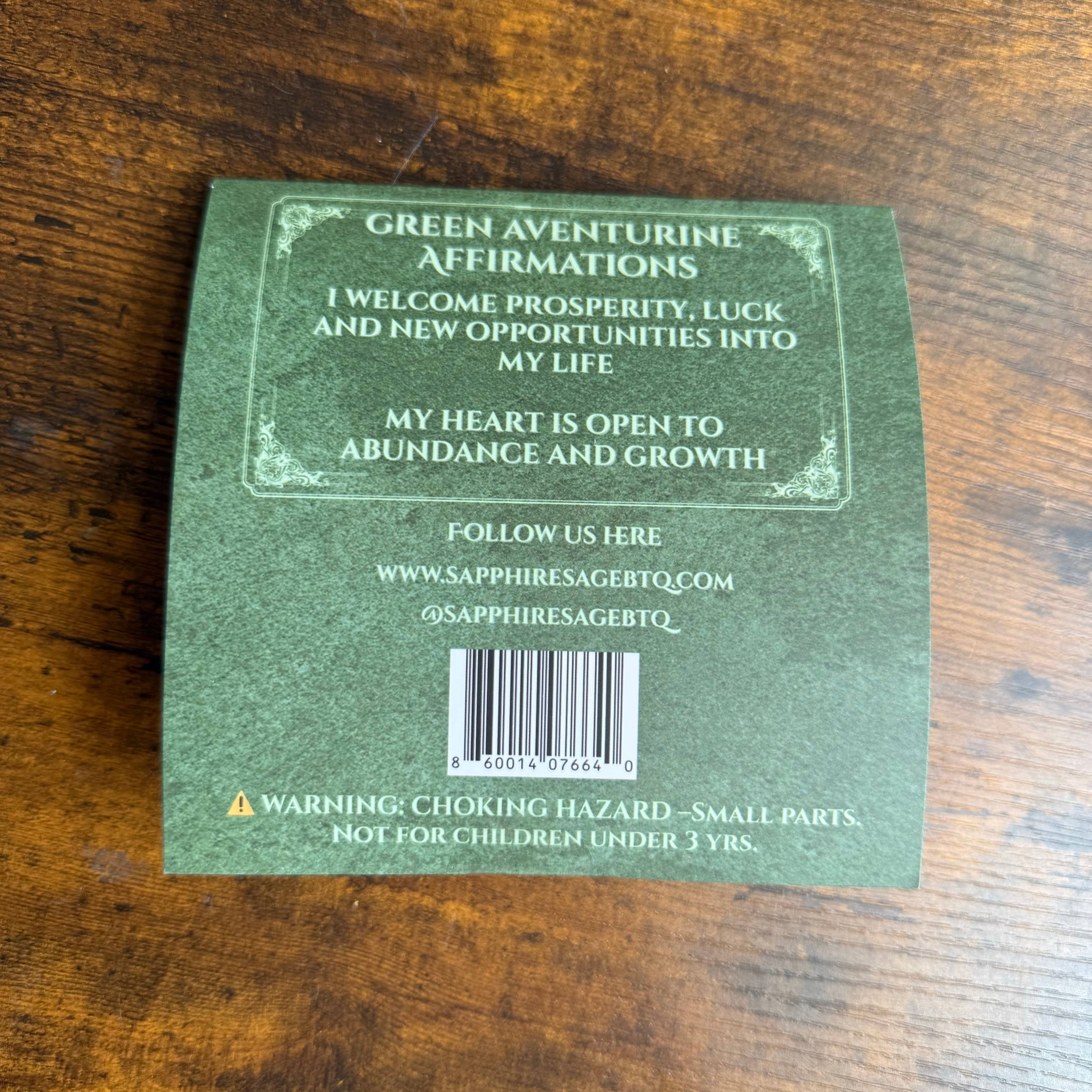 Crystal Bookmark – Green Aventurine