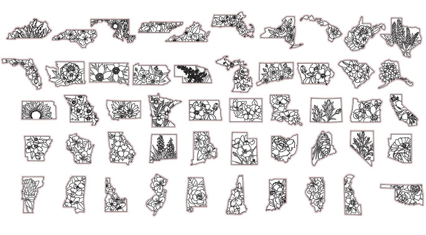 State Flower Keychains | Wood Engraved State Flower : Tennessee