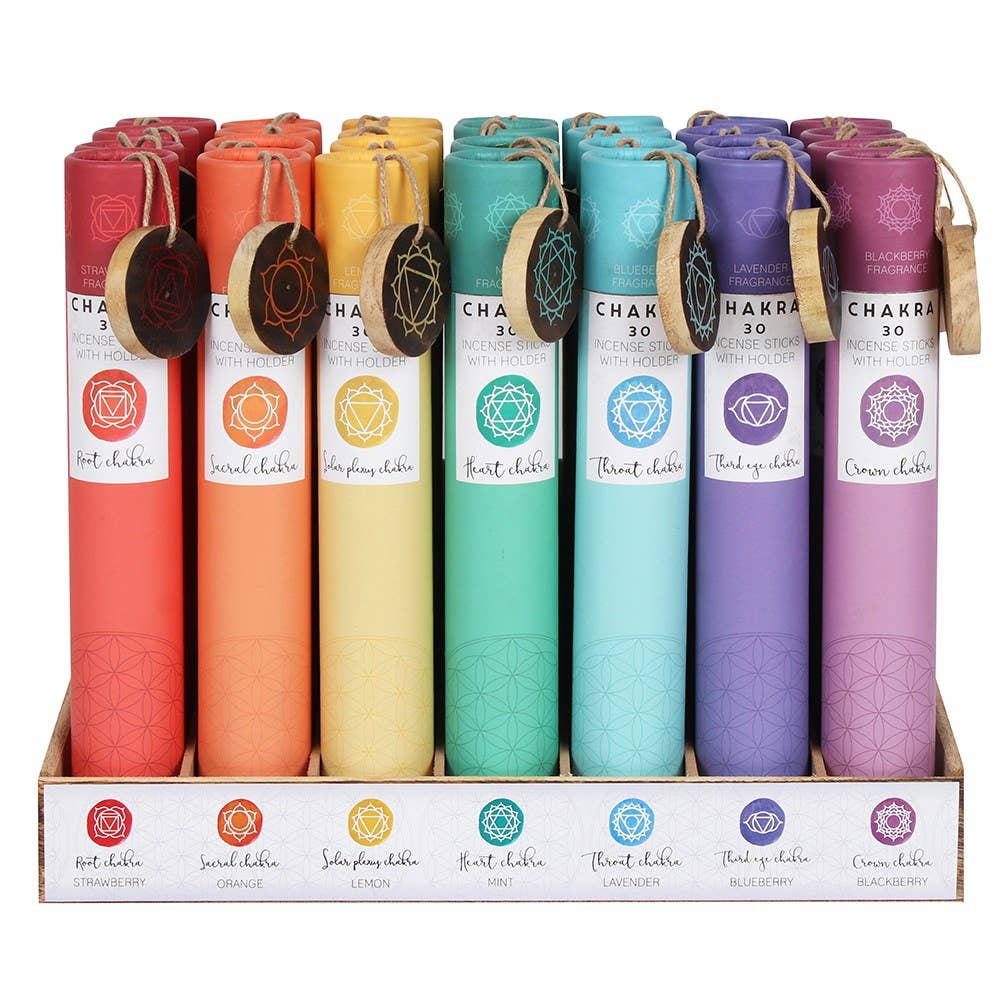 Set of 28 Chakra Incense Stick Gift Sets in Display