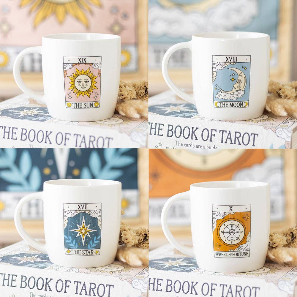 Set of 4 Vintage Tarot Card Mugs