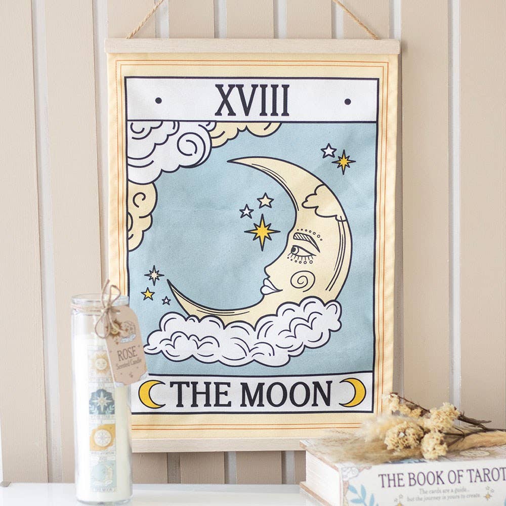 The Moon Vintage Tarot Card Wall Hanging