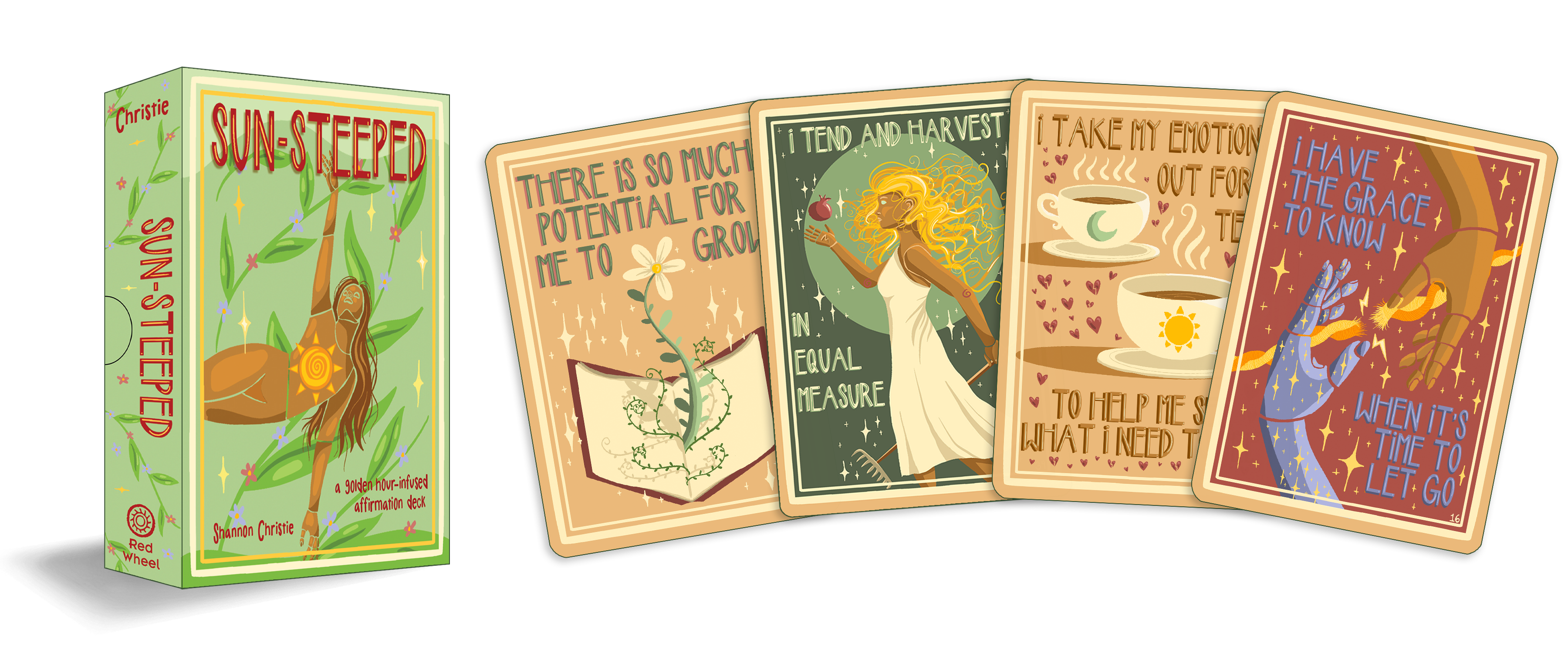 Sun-Steeped: Affirmation Deck: 54 Cards & Guidebook