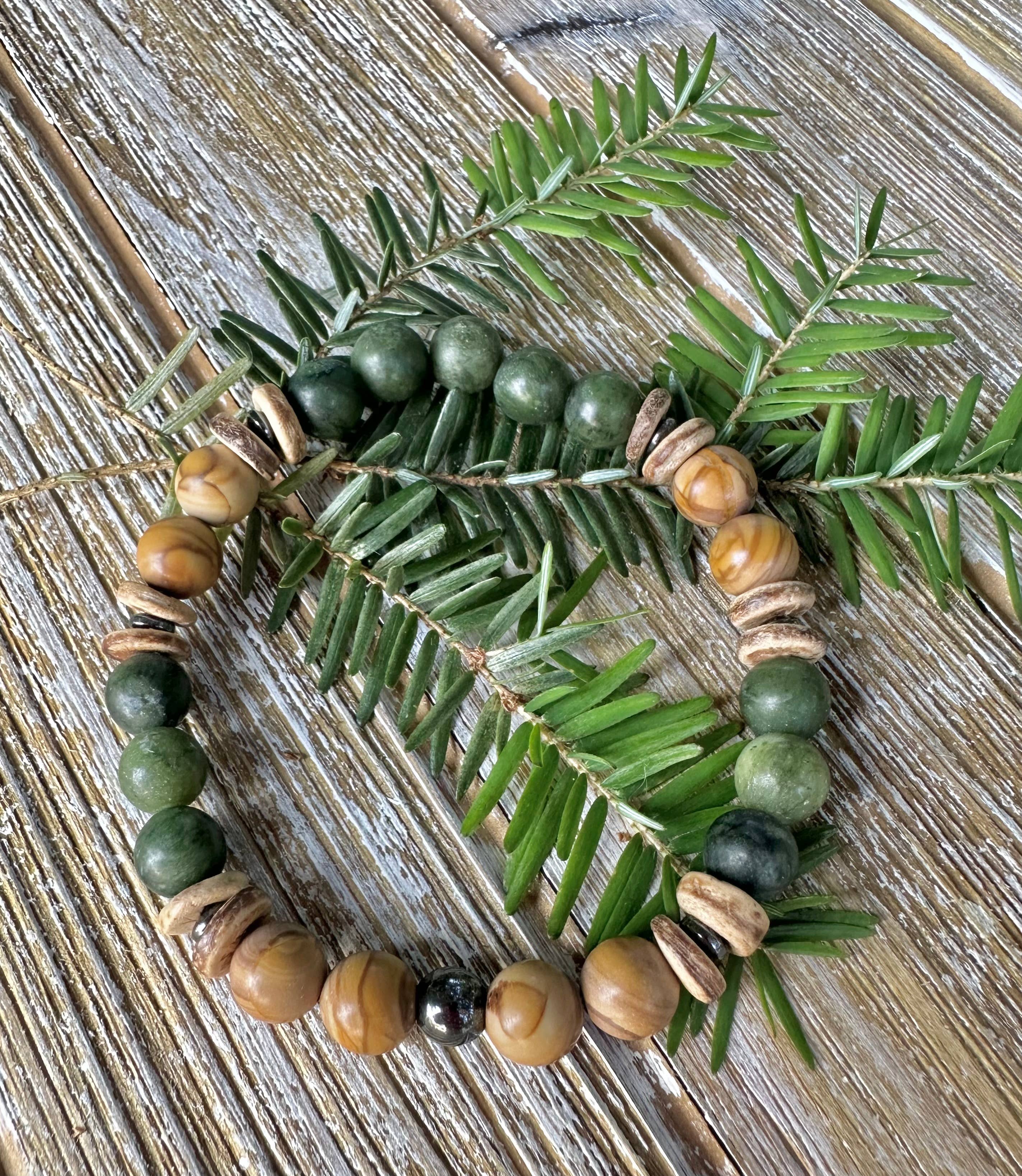 Beaded Stone Bracelet, Men's Diffuser Jewelry, The Titus