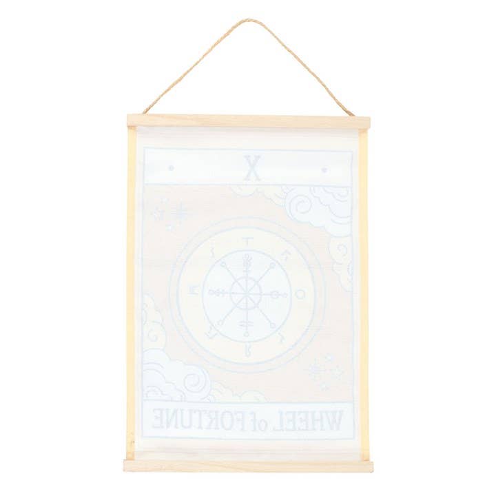 The Wheel of Fortune Vintage Tarot Card Wall Hanging