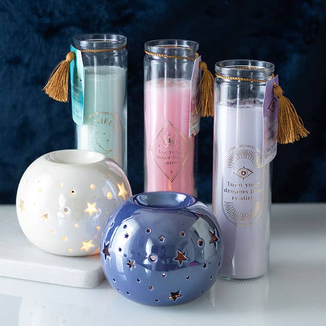 Purple Iridescent Star Oil Burner and Wax Warmer