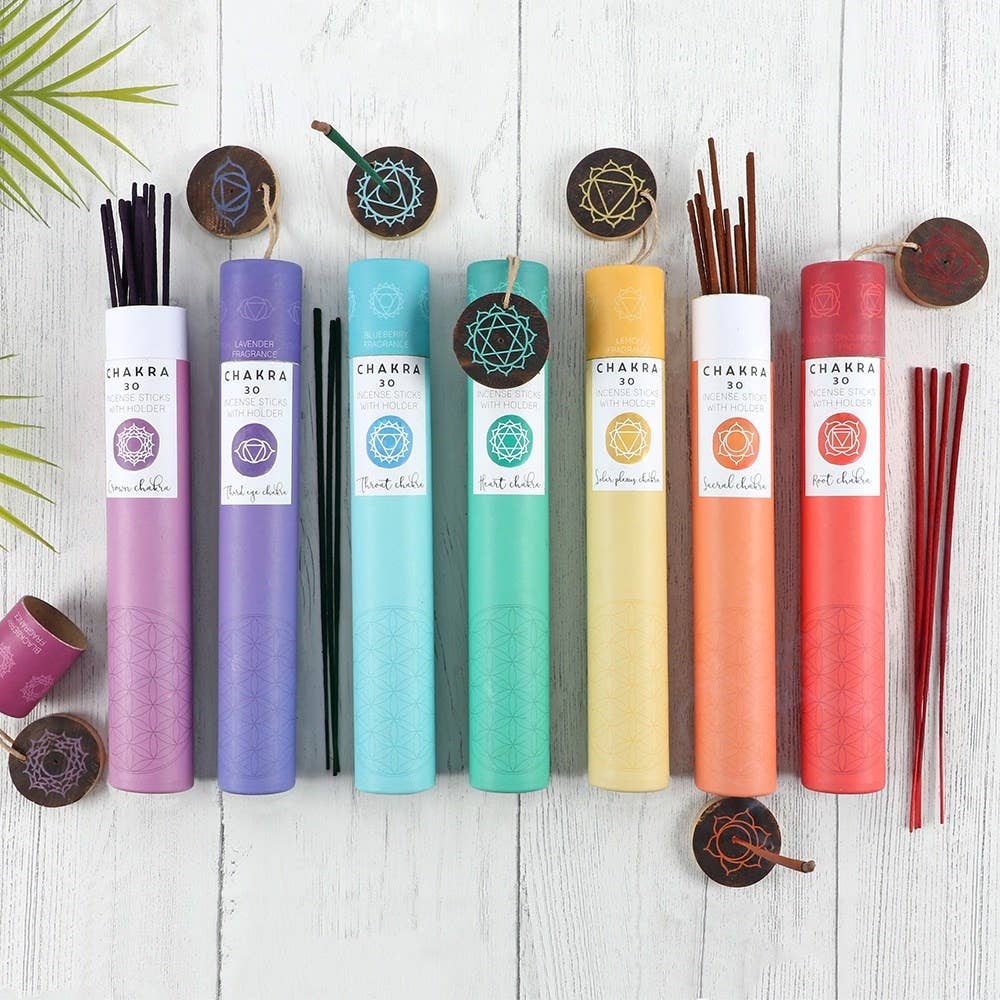 Set of 28 Chakra Incense Stick Gift Sets in Display