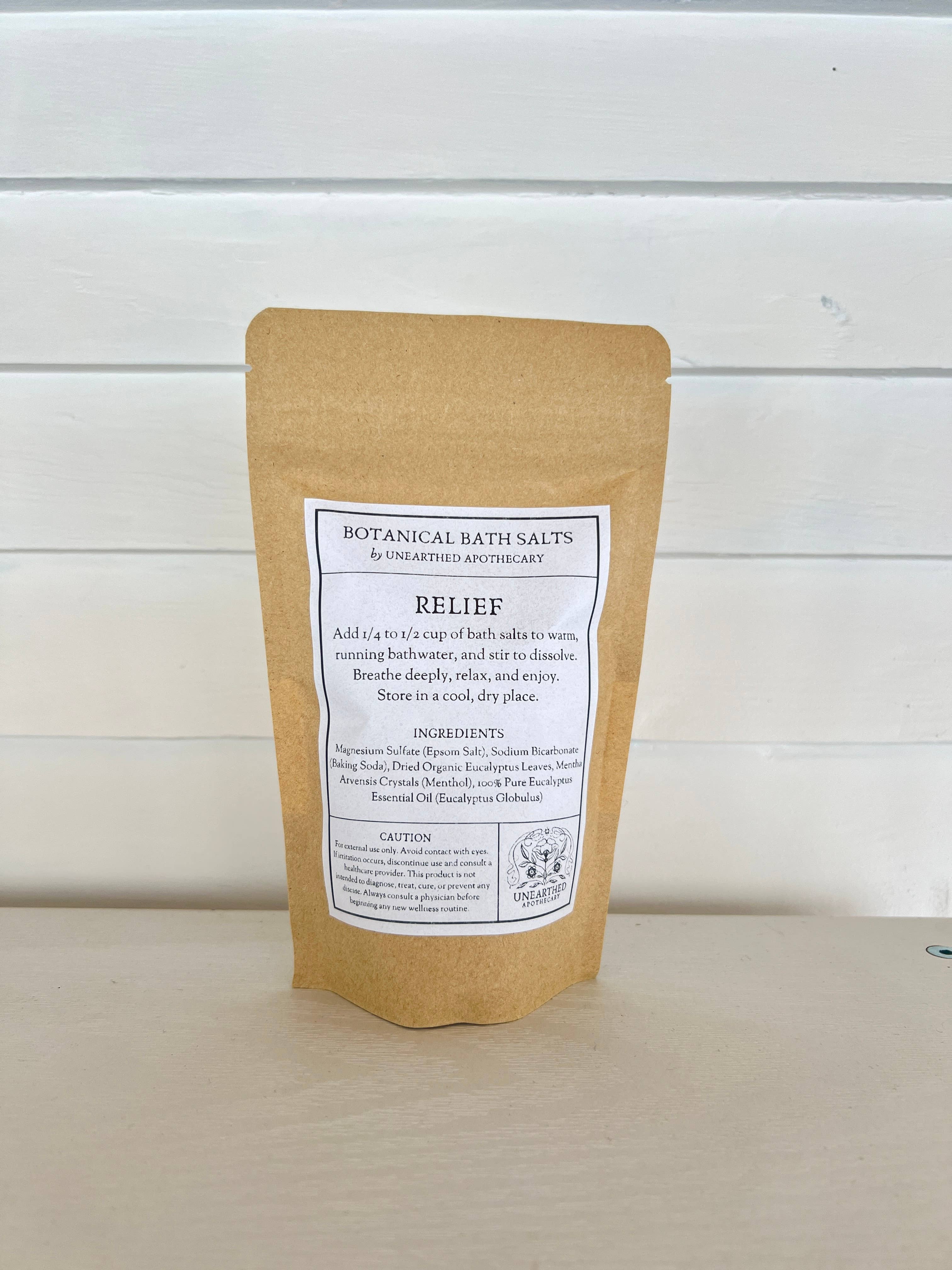 Relief - Menthol Eucalyptus Bath Salts | Cold and Flu |10 oz