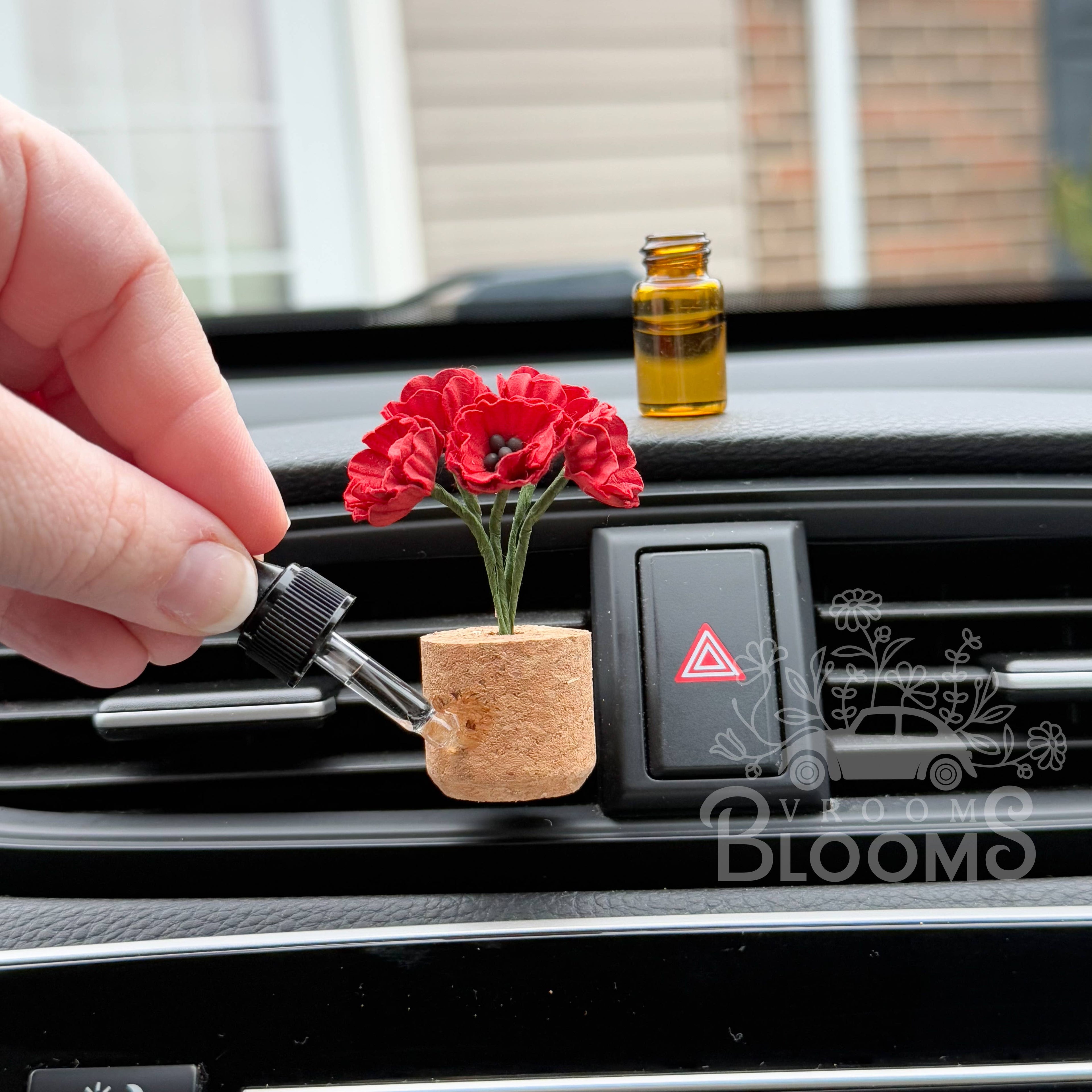 Red Poppies Vent Clip Car Air Freshener Diffuser (Reusable): Floral & Luxe - Random Bestseller