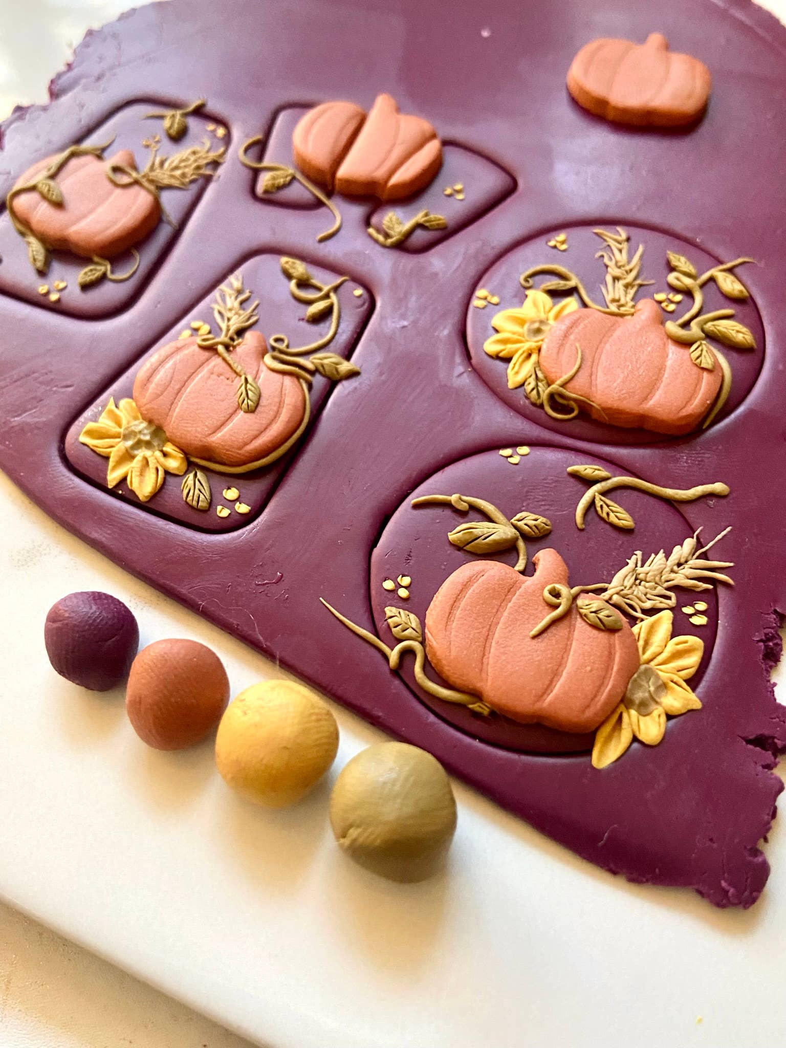 Circular Pumpkin Fall earrings