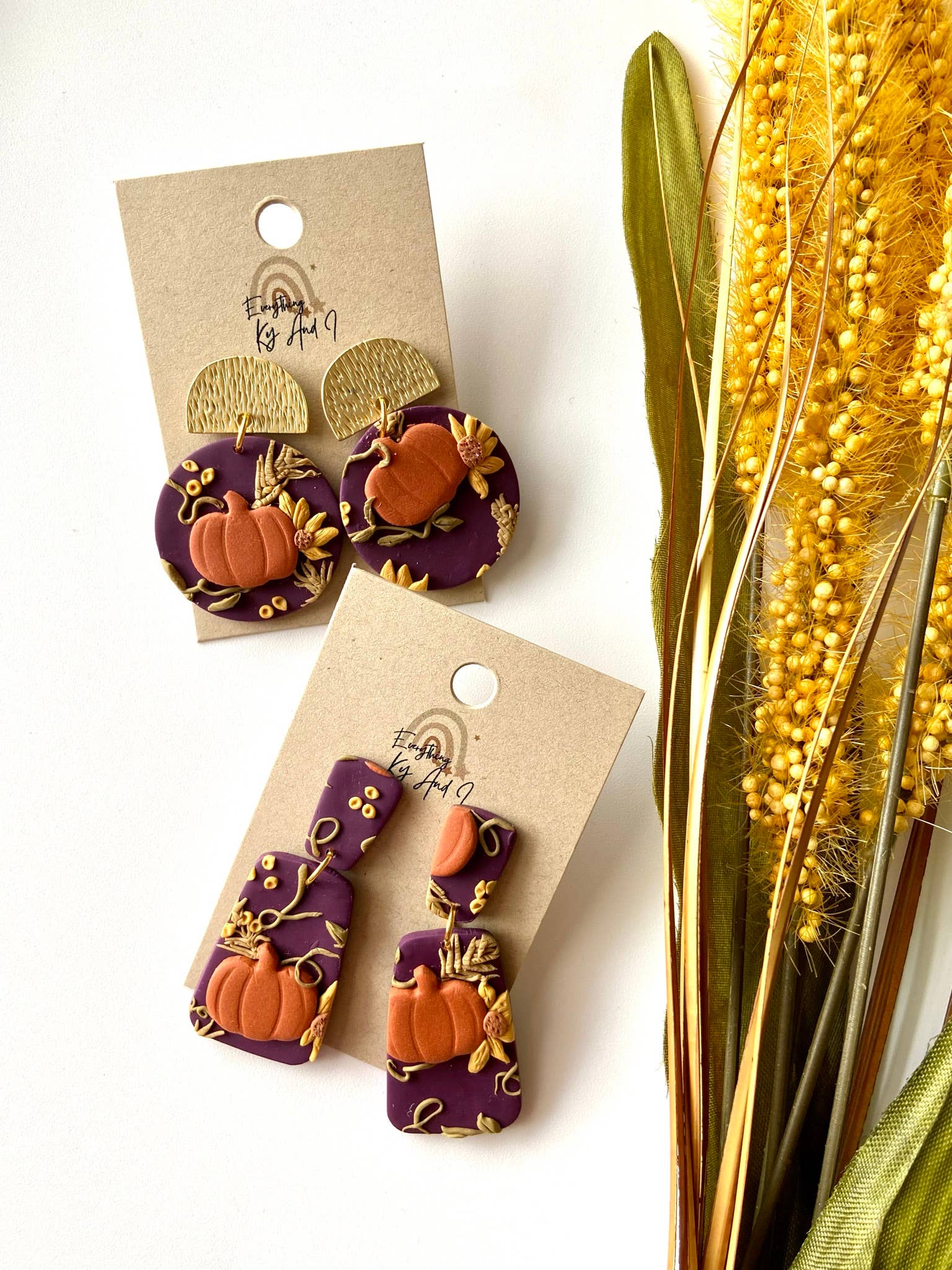 Circular Pumpkin Fall earrings