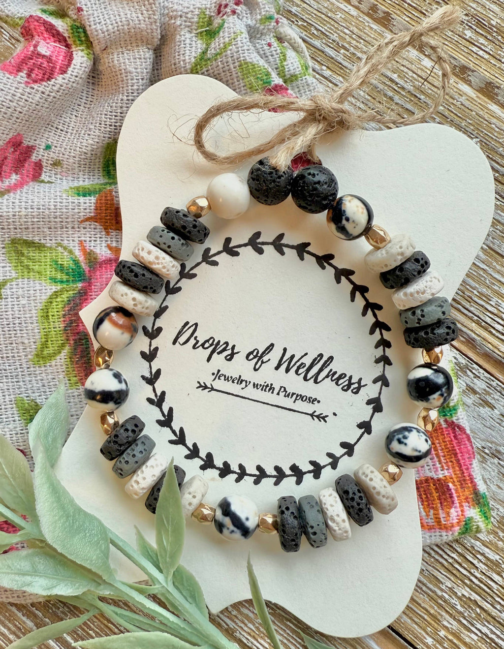 Diffuser Bracelet, Boho, Stretch Bracelet, The Nellie