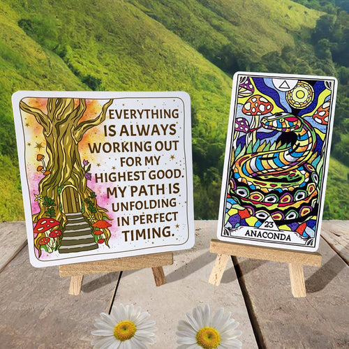Affirmation & Oracle Easel-Style Card Stand & Mini Canvas