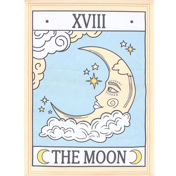 The Moon Vintage Tarot Card Wall Hanging