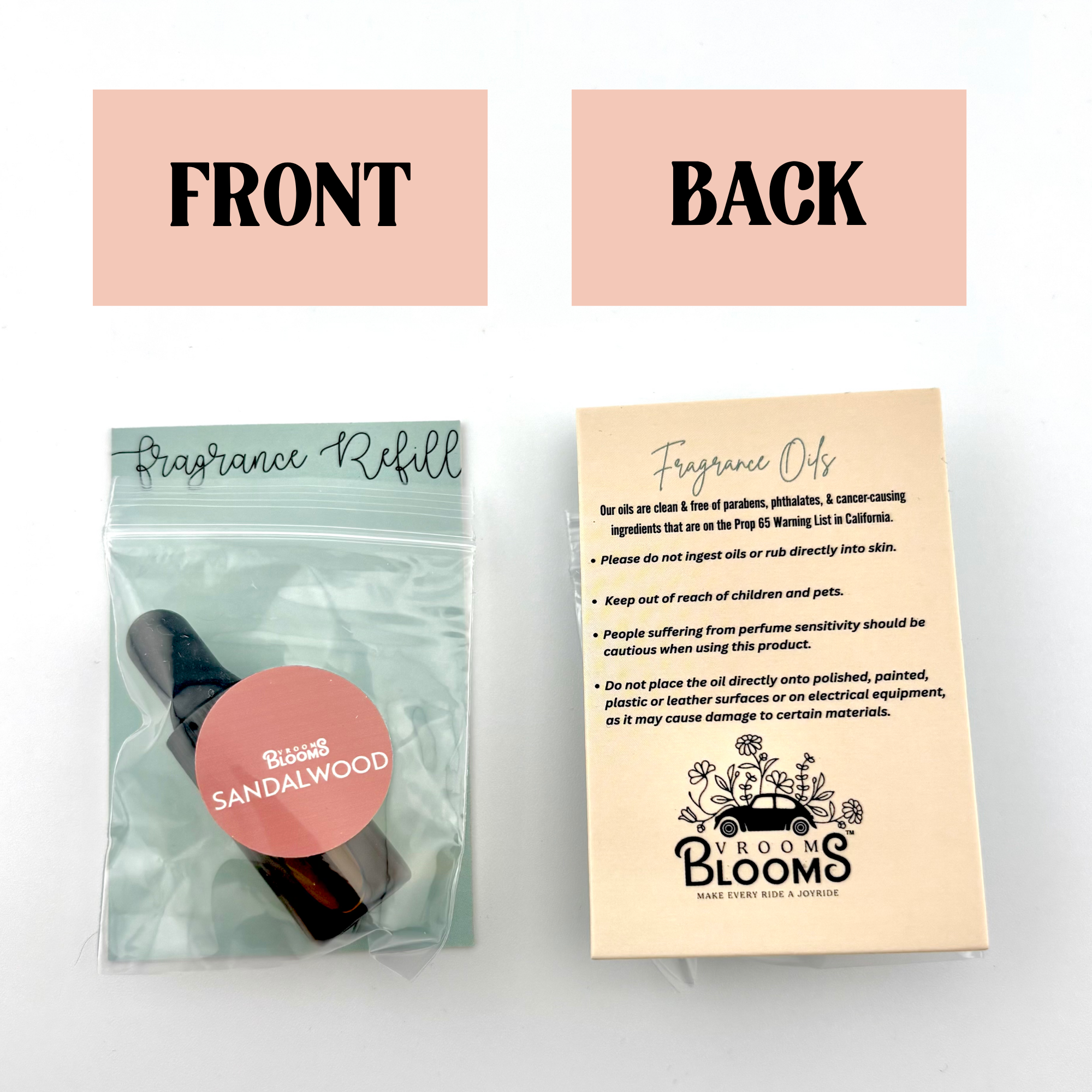 Plant Car Air Freshener Diffuser Refills - Refill Oils ONLY: Eucalyptus & Peppermint