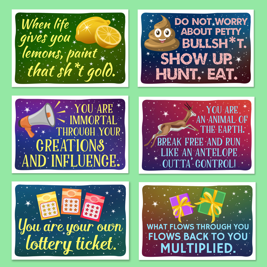 Sweet-Ass Affirmations Postcards Maniac Pack (22 Cards)
