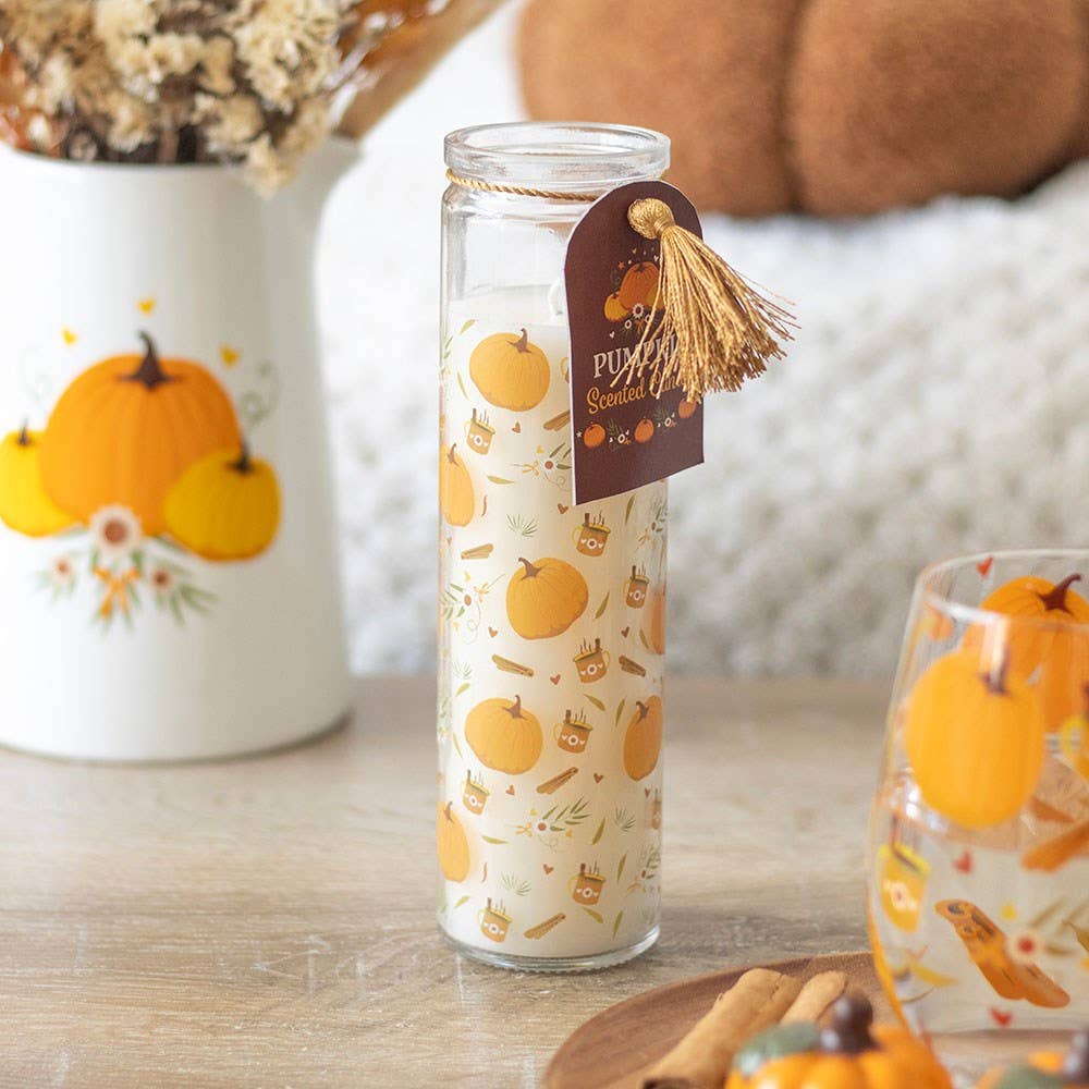 Autumn Pumpkin Print Tube Candle