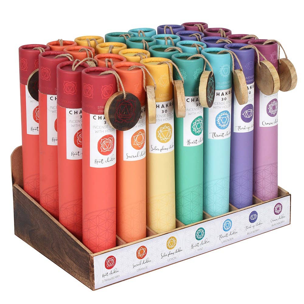 Set of 28 Chakra Incense Stick Gift Sets in Display