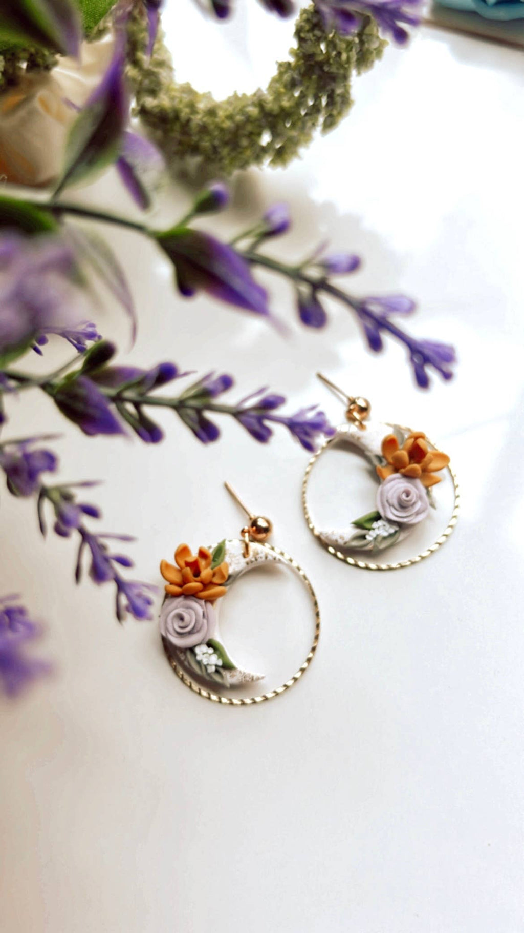 Floral Gold Foiled Moons
