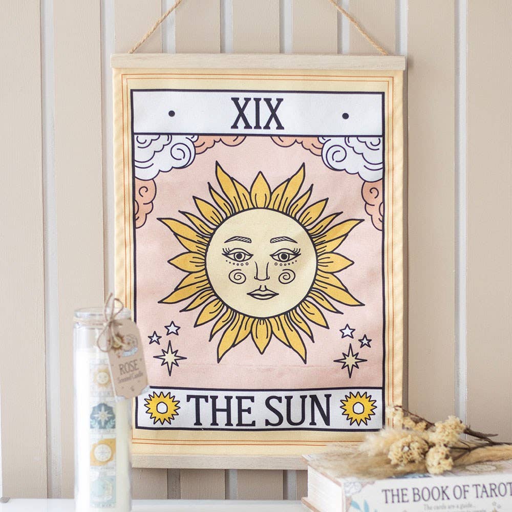 The Sun Vintage Tarot Card Wall Hanging
