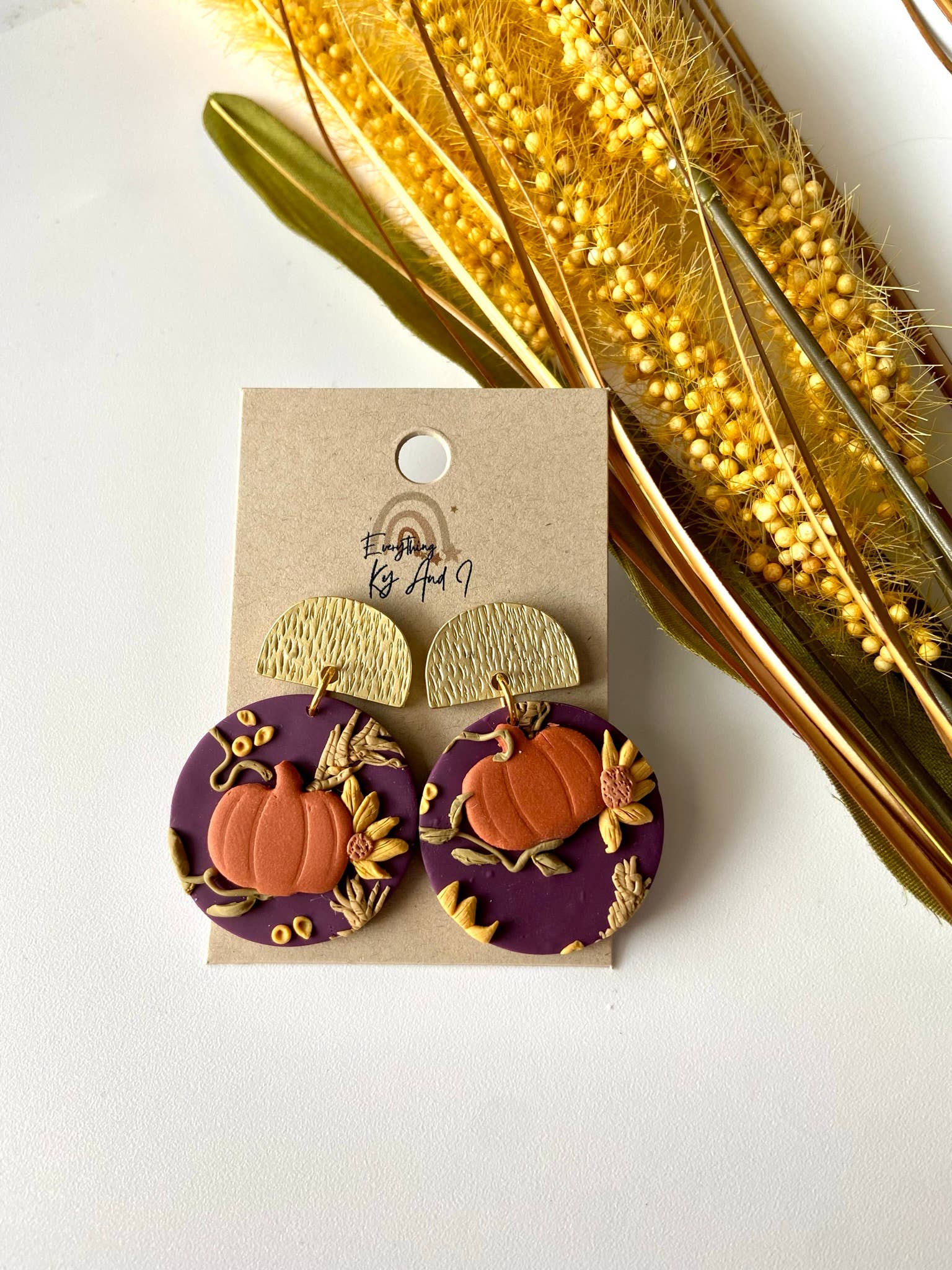 Circular Pumpkin Fall earrings