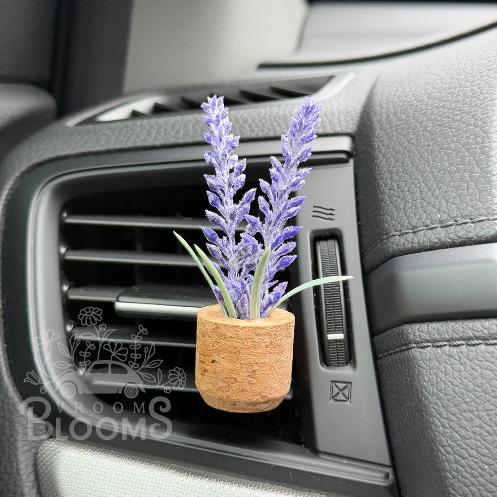 Lavender Flower Vent Clip Car Air Freshener (Reusable): Lavender